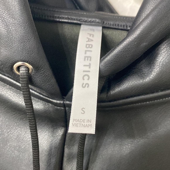 Fabletics black vegan leather hoodie size small. NWT. - Picture 7 of 13